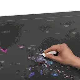 Скретч карта світу в тубусі Scratch My Map чорна з червоним - мініатюра 3
