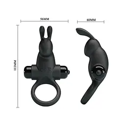 Ерекційне кільце Pretty Love Vibrant Penis Ring I 11.3 см чорний - мініатюра 5