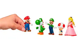 Набір ексклюзивних ігрових фігурок Super Mario Маріо та друзі 5 шт., 6 см (400904) - мініатюра 2