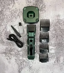 Машинка для стрижки волосся XPRO V-696 професійна з насадками зелена (41444-V696_689) - мініатюра 3