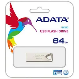 USB флеш накопичувач ADATA 64GB UV210 Metal Silver USB 2.0 (AUV210-64G-RGD) - мініатюра 3