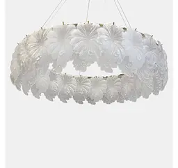 Велика золота LED люстра-квітка Artlight 7066-800GD з рельєфним скляним листям діаметром 78 см - мініатюра 4