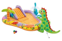Дитячий надувний ігровий центр із басейном Динопарк Intex 56139 розмір 201x157x69 см - мініатюра 2