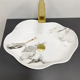 Умивальник VBI Faleria carrara glossy накладний VBI-016700, Мрамор - мініатюра 2