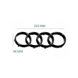 Емблема передня Audi Чорна Глянець 263х86 мм (на вусиках) (Завод) - мініатюра 2