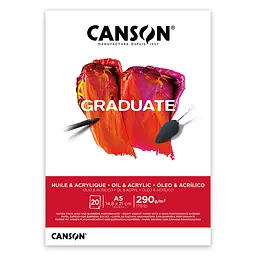 Склейка паперу для акрилу та олії  Canson Graduate 290 г/м² 20 аркушів