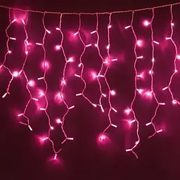 Новорічна зовнішня світлодіодна гірлянда дощ «Бахрома вулична» 120 LED YS-UK002 3x0.5м (рожевий), Yu Xin 83183 - мініатюра 2