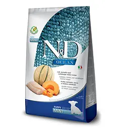 Беззерновий сухий корм Farmina N&amp;D Grain Free OCEAN PUMPKIN для цуценят дрібних порід з тріскою та динею 2,5 кг