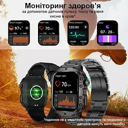 Смарт-годинник Lige Smart Expert Nano Steel 2 ремінці чорний (3203) - мініатюра 8