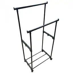Стійка-вішалка для одягу та взуття пересувна чорна Double Pole Clothes Horse Mini