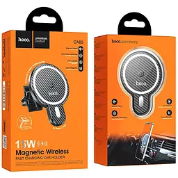 Холдер Hoco CA85 Black (Wireless Charger) - мініатюра 4