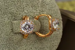 Сережки Xuping Jewelry білий принц 1.5 см золотисті - мініатюра 2