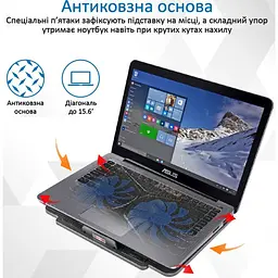 Підставка для охолодження ноутбука Promate AirBase-1 Black (airbase-1.black) - мініатюра 6