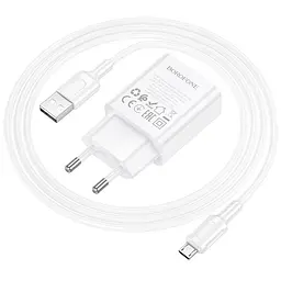 МЗП Borofone BA110A Lemi 7.5W (1USB-A) + кабель USB to MicroUSB White - мініатюра 3