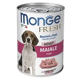Консерва для дорослих собак всіх порід Monge Dog Fresh Adult з свининою 400 гр