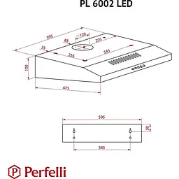 Витяжка Perfelli PL 6002 BL LED пласка - мініатюра 9