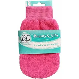 Мочалка-рукавичка Beauty Line SPA синтетична з милом рожевий (412250P)