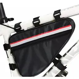 Сумка велосипедна NEWBOLER BG-0858 трикутна під раму, водостійка, зі світловідбивачами, чорна