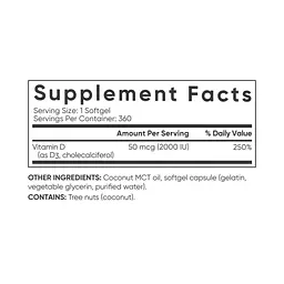 Вітаміни Sport Research Vitamin D3 2000 IU 360 softgels (1086-2023-10-4400) - мініатюра 2