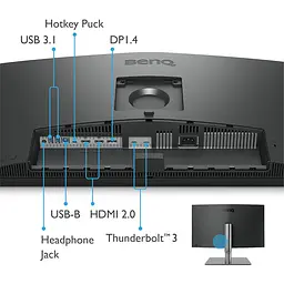TFT 27` BenQ PD2725U, IPS, 4K UHD, DHDR400, 2xHDMI, DP, 2xThunderbolt 3 (USB-C), USB-hub, HAS, кол. - мініатюра 9