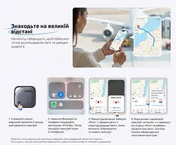 Bluetooth 5.0 трекер для пошуку речей UGREEN FineTrack CM919 AirTag пошукова мітка Apple Find My лише для iOS із заряджанням через USB-C зі звуковим пошуком поблизу зі сповіщенням про залишену річ з режимом втрати та контактами для повернення до 12 місяців від одного заряду темно-сірий із чорним (75119) - мініатюра 7
