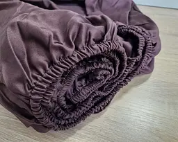Простирадло на резинці LARA сатин LUX dp13260 BROWN 160х200+25 см - мініатюра 3