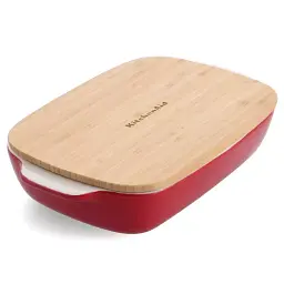 Форма для выпечки с крышкой KitchenAid керамогранитная 31,2x18,8x7,2 см 1,9 л цвет красный (CC006106-001)