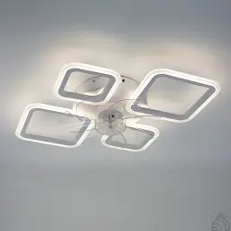 Люстра з вентилятором керована світлодіодна FAN OVAL 38 Вт + 15 Вт 645x500x125 мм Бiла ESLLSE