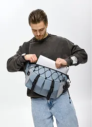 Чоловіча cумка-бананка під ноутбук Sambag Urban Pro блакитна 46 × 26 см (51411210m) - мініатюра 7