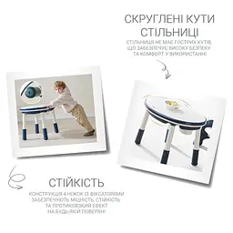 Дитячий багатофункціональний столик Poppet Мультиплей Індиго 5 в 1 та стілець (PP-011I) - мініатюра 5