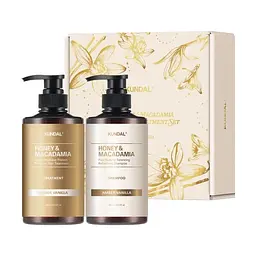 Набір для волосся з ароматом "Амбра та Ваніль" Kundal Holiday Edition Set Amber Vanilla 300ml+300ml - мініатюра 1