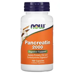 NOW Панкреатин, Pancreatin 2000 - 100 капсул