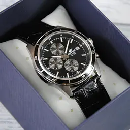 Годинники наручні Casio Edifice EFR-526L-1AVUEF для чоловіків на шкіряному ремінці - мініатюра 3