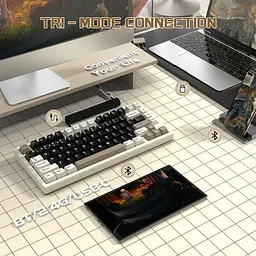 Клавіатура Attack Shark X75 RGB перемикачі Kailh MX кремово-біла (AS-6972792471457-CW-UA) [166744] - мініатюра 5