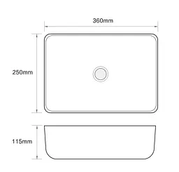 Умивальник накладний Mixxus Premium Diverse-0103 360x250x115 мм MP6539, Білий - мініатюра 5