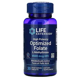 Фолат, Optimized Folate, Life Extensions, оптимизированный с высокой эффективностью, 8500 мкг DFE, 3 Life Extension vit0001671 - миниатюра 2