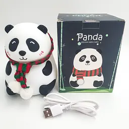 Силіконовий дитячий нічник Панда 7LED акумуляторний USB світильник іграшка 3D TOYS LAMP - мініатюра 4