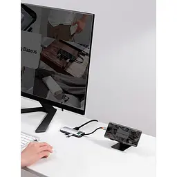 USB-хаб Baseus Metal Gleam Series 8-in-1 Multifunctional Type-C HUB Space Gray (CAHUB-CV0G) [77937] - мініатюра 13