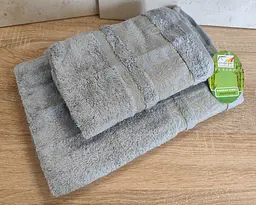 Набір турецьких бамбукових махрових рушників Cestepe 50х90+70х140 Bamboo Aymira Acik Bej
