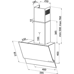 Витяжка похила Pyramida ASH 60 S (800) GIV [142802] - мініатюра 5