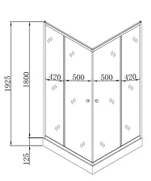 Душова кабіна з низьким піддоном Mixxus Cubic SCT01-100x100x195-FB хром матове скло 4 мм MI6904, Універсальна, матовий, хром - мініатюра 4