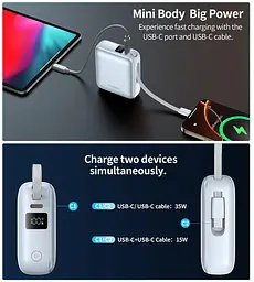 Павербанк Choetech Blue 10 000 mAh / 35 Вт (B832-LBE) - мініатюра 8