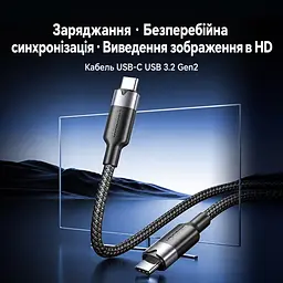 Кабель Vention TRGBH USB-C - USB-C USB 3.2 Gen 2 PD 100 Вт 4K 2 м чорний (TRGBH) - мініатюра 6