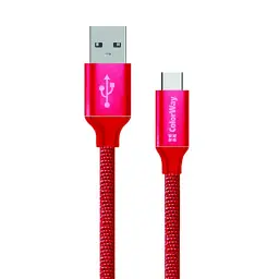 Дата кабель USB 2.0 AM to USB-C 1.0m 2.1А red ColorWay (CW-CBUC003-RD)