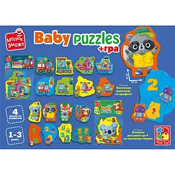 Пазли максі з грою Vladi Toys Малюк Зможе Тварини та Іграшки (VT1722-23) - мініатюра 3