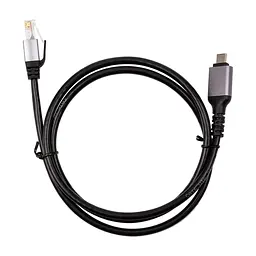 Кабель для передавання даних PowerPlant USB-C to RJ45 Ethernet 1.0m (CA914913) - мініатюра 2
