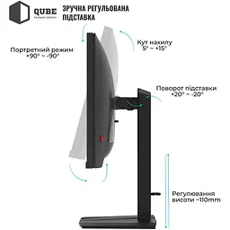 Монітор 25" QUBE Overlord G25F300HS (G25F300HS) 1920x1080 (FullHD) IPS 300/320 Hz U1 - мініатюра 5