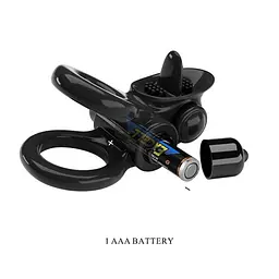 Ерекційне віброкільце Pretty Love Vibrating Passionate Cock Ring Black - мініатюра 2