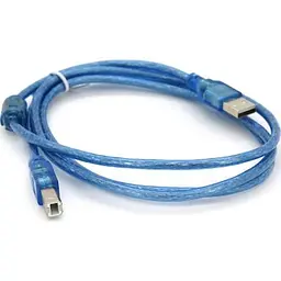 Кабель для принтера USB 2.0 AM/BM 1.5m 2x ferrite transparent Voltronic (YT-AM/BM-1.5T) - мініатюра 2