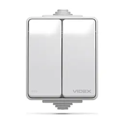 Вимикач Videx BINERA IP65 зовнішній 2кл сірий (VF-BNW12-G) - мініатюра 2